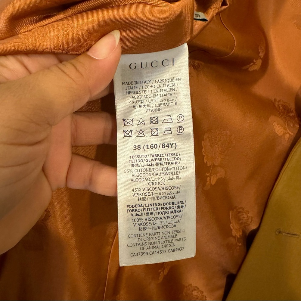 NWOT!! Gucci Long Faile Tan Womens Vest Waistcoat Size 38 - Picture 8 of 12